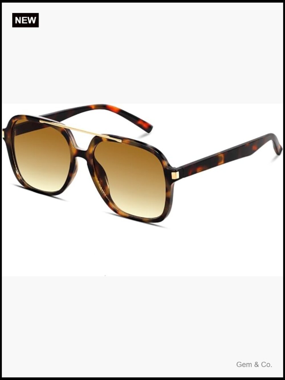 Retro Square Aviator Sunglasses UV400 Protection Unisex Lightweight